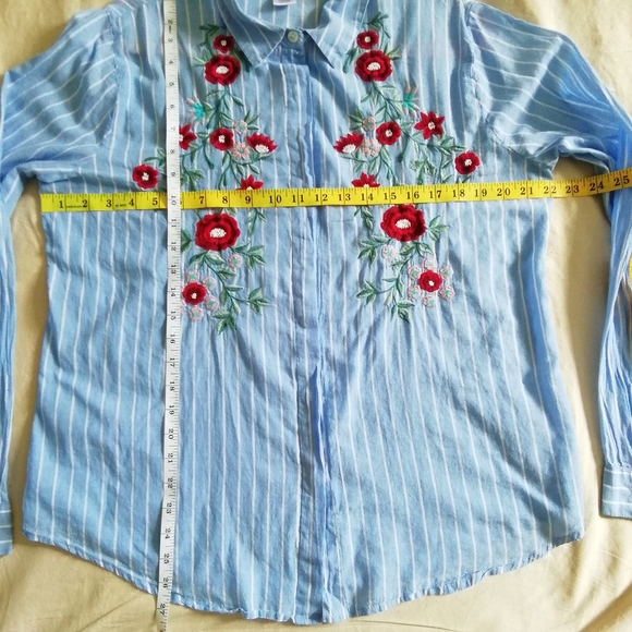 dizzylizzy stripped embroidered shirt size XL - Picture 5 of 7